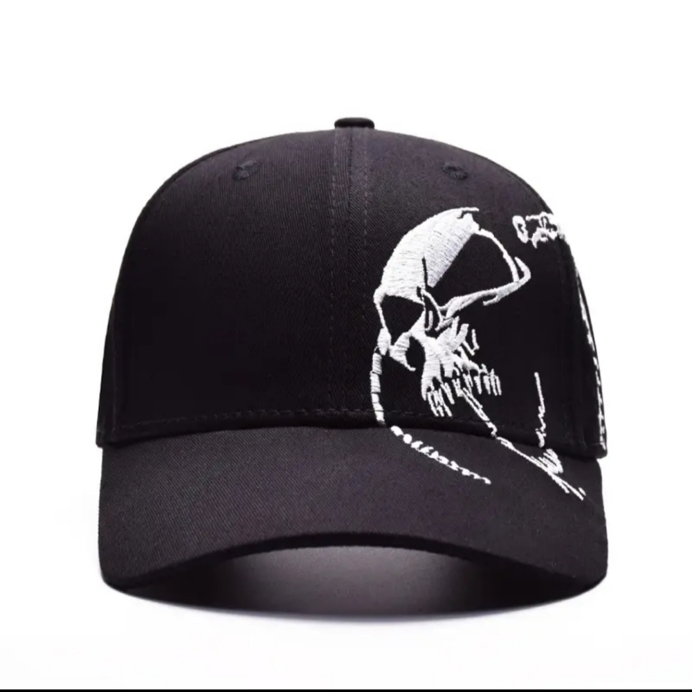 New black skull hat baseball cap hat mens - Picture 2 of 4